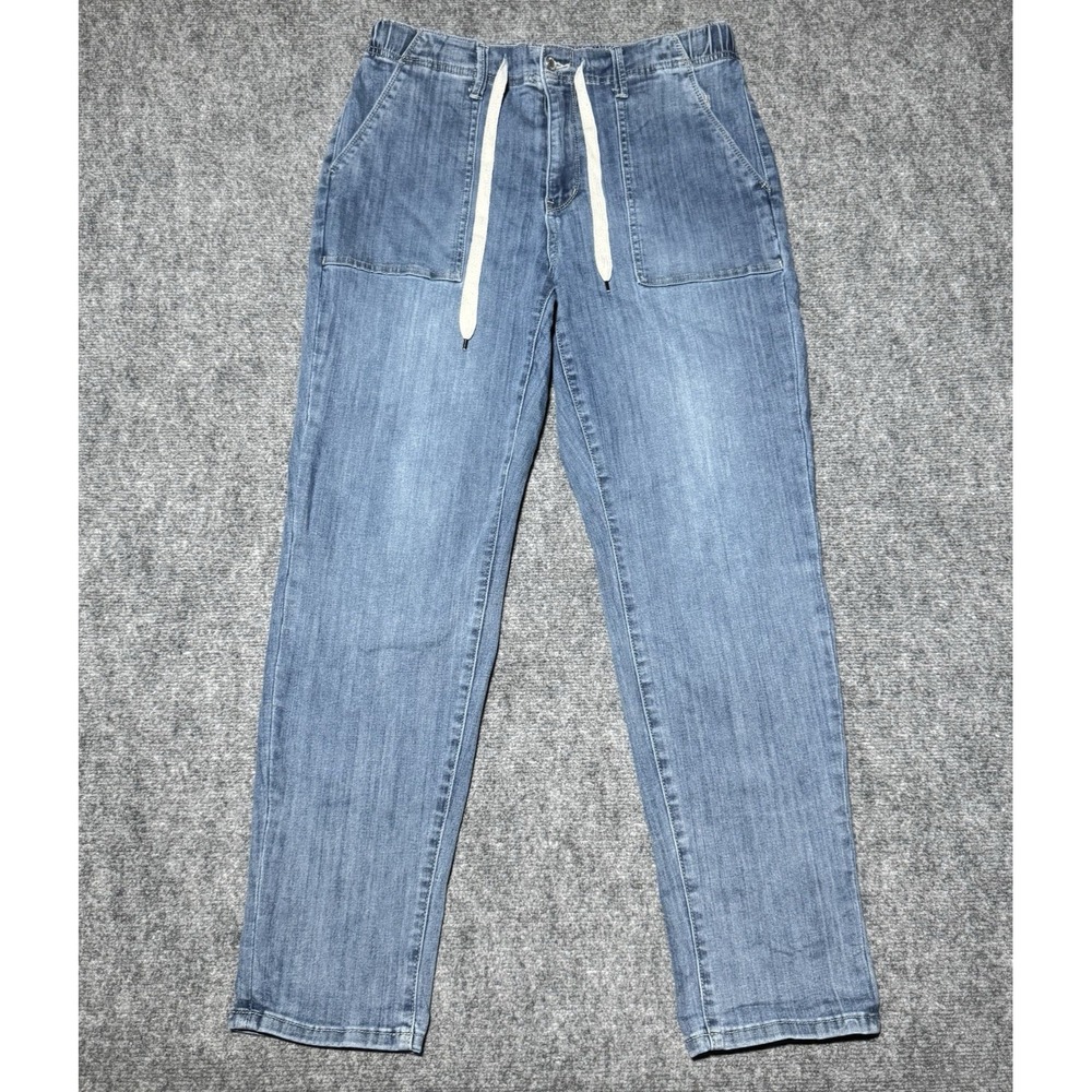 Judy Blue Denim Jogger Women Tag 11/30 Medium Wash Drawstring Fit 32x29.5"